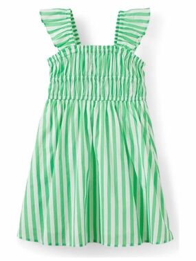 Cotton On Girls Green and White Striped Smocked Sundress size 6